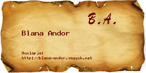Blana Andor névjegykártya